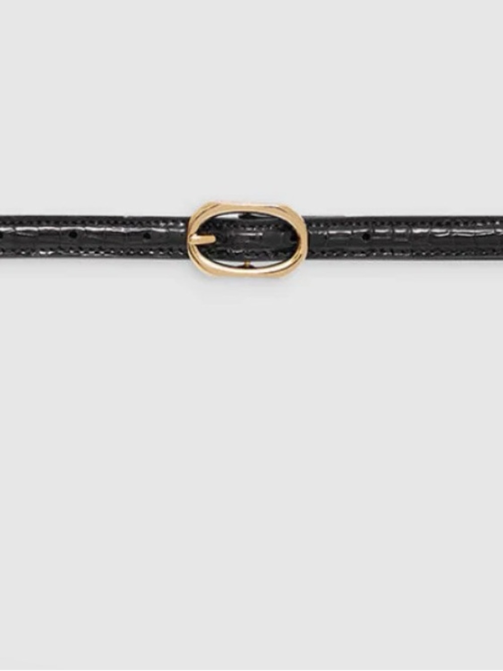 Anine Bing Mini Mara black embossed croc Leather Belt size M/L